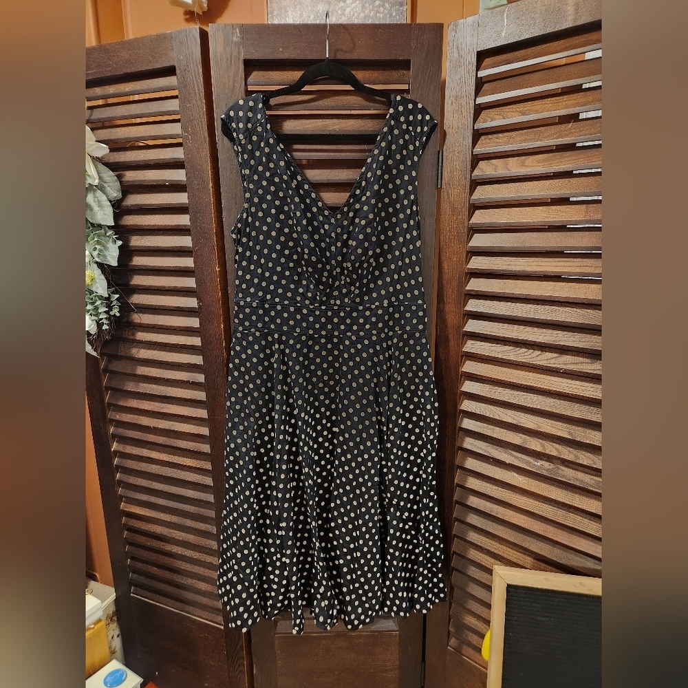 eShakti Black Maxi Dress with Gold Dots